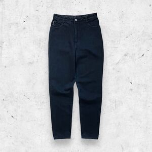 Vtg 90s Bongo Black Jeans, High Rise Mom, Tapered, USA Made, Heavyweight 11 28